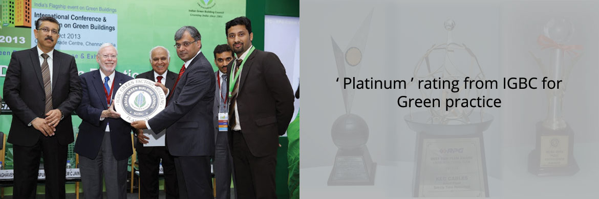 Platinum rating from IGBC for geen practices